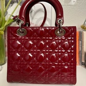 Christian Dior Cannage Quilted patent leather handbag